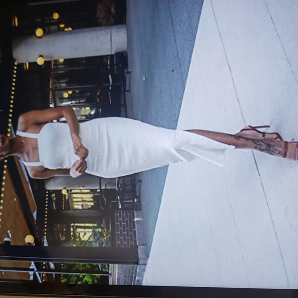 The Drop Women's Whisper White Strappy Rib Midi Dress by @signedblake. Size 3X - Picture 1 of 8